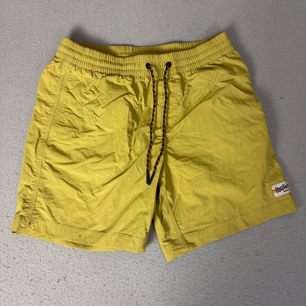 Howler Bros Salado Shorts Mens Small Yellow Nylon 7" Swim Hybrid Board Shorts
